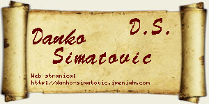 Danko Simatović vizit kartica